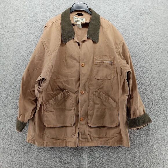 LL Bean Jacket Mens XXL Brown‎ Saddle Original Barn Chore Cotton Field 187063